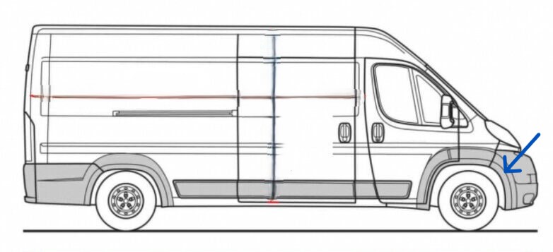 Lita pednho naraznku prav ern BOXER-JUMPER-DUCATO 2014-MAXI