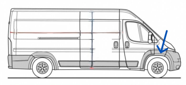 Lita pednho blatnku prav ern BOXER-JUMPER-DUCATO 2014-MAXI