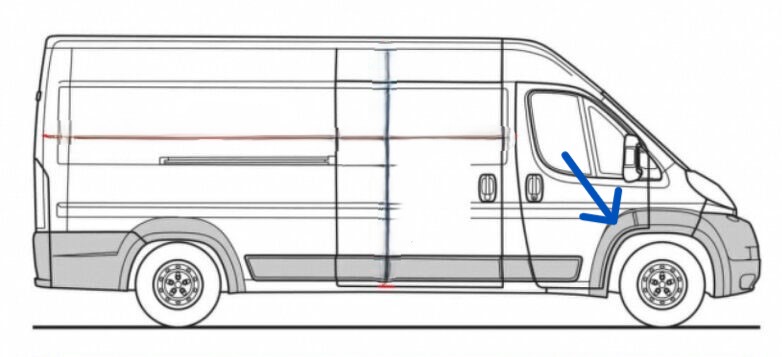 Lem pednch dve ern prav BOXER-JUMPER-DUCATO 2014-- MAXI