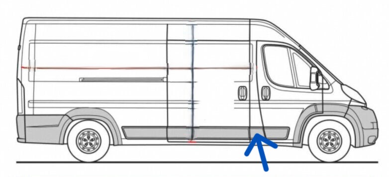 Lita prav ern B-sloupek BOXER-JUMPER-DUCATO 2014-- MAXI