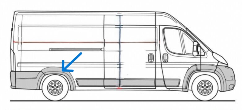 Zadn prav plastov lem blatnku ern BOXER-JUMPER-DUCATO 2014-MAXI