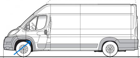 Pedn plastov lem blatnku ern lev BOXER-JUMPER-DUCATO 2014-MAXI