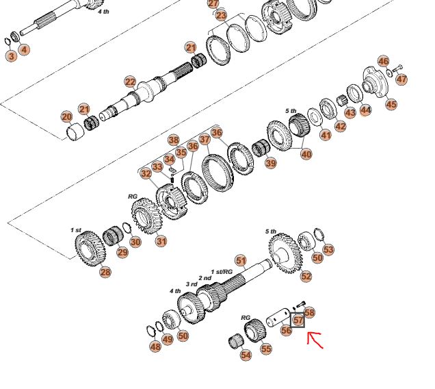 Podlo�ka pouzdra zp�te�ky DAILY 5st. P�evodovka