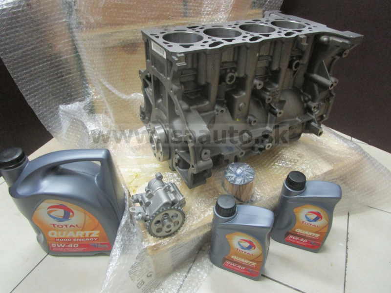 KIT - Polomotor 2,2 HDI 4HV/ 4HU - blok motoru s psty a klikou + olejov erpadlo + 7 L oleje TOTAL 5W -40 + olejov filtr - BOXER-JUMPER-DUCATO 2006-- EURO 4